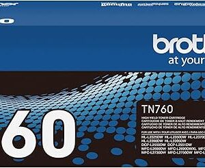 Cartucho de tóner negro de alto rendimiento TN760 original de Brother (para su uso con las impresoras MFC-L2710DW, MFC-L2750DW, HL-L2350DW, HL-L2370DW, HL-L2395DW, HL-L2390DW y DCP-L2550DW) (Paquete de 1)