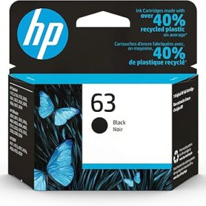 Cartucho de tinta negra HP 63 | Compatible con DeskJet 1112, 2130, 3630; Envy 4510, 4520; OfficeJet 3830, 4650, serie 5200 | Compatible con Instant Ink | F6U62AN