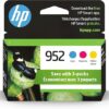 Cartuchos de tinta HP 952 cian, magenta y amarillo (paquete de 3) | Compatible con las series de impresoras: OfficeJet 8702, OfficeJet Pro 7720, 7740, 8210, 8710, 8720, 8730, 8740 | Apto para Instant Ink | N9K27AN