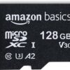 Tarjeta de memoria micro SDXC Amazon Basics con adaptador de tamaño completo, A2, U3, clase 10, velocidad de lectura de hasta 100 MB/s, 128 GB, negro